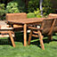 Outdoor Luxury Hand Made 6 Seater Chunky Rustic Wooden Garden Furniture Table and Chairs Set 180cm Table