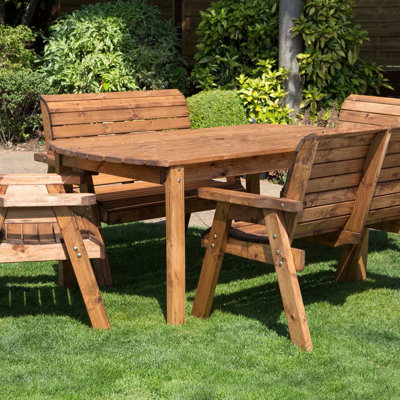 6 seater wooden online garden table