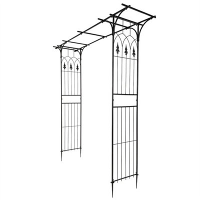 Outdoor Metal Garden Arch Gothic Arbor Garden Trellis For Climbing ...