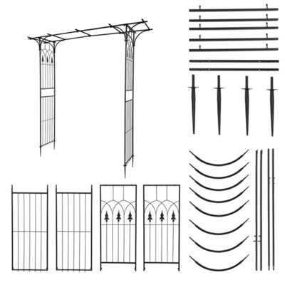 Outdoor Metal Garden Arch Gothic Arbor Garden Trellis For Climbing ...
