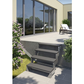 Outdoor Metal Staircase TRIMAX Anthracite 4 Tread Dolle