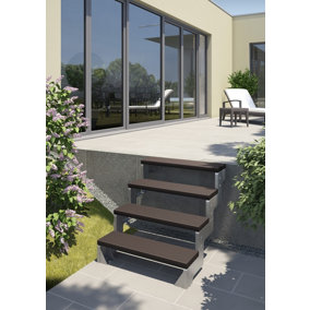 Outdoor Metal Staircase TRIMAX Brown 4 Tread Dolle