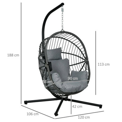 Outdoor Metal Stand Hanging Egg Chair - 3