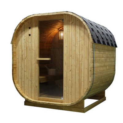Outdoor Oval Barrel Sauna Infrared 1842 x1200 x 1945mm