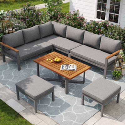 Outdoor Patio & Backyard Furniture Garden Lounge Set for 7-8 people, L ...