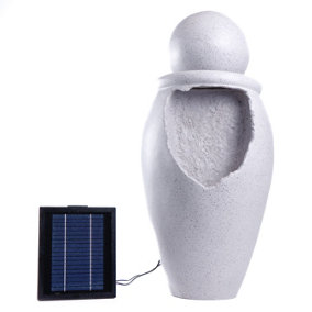 Outdoor Patio Decking Freestanding Solar Powered Round Ball Vase Garden Water Feature Eco Friendly