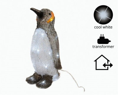 Outdoor Penguin Christmas Decoration - Light Up Cool White Led's - 33cm Tall Price Comparisons | Compare The Build