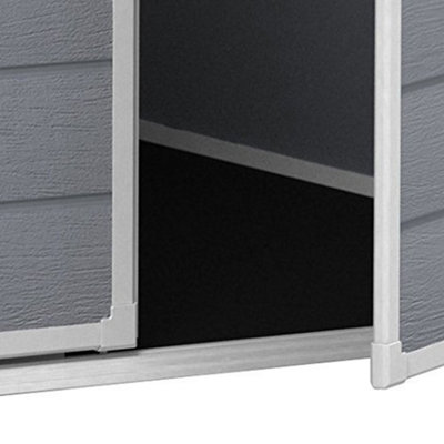 Outdoor Plastic Garden Storage Shed, 4 x 3 feet - Grey