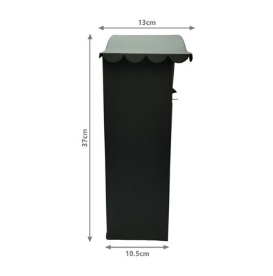 Outdoor Post Box in Matt Black with Keys Weatherproof Postbox for ...