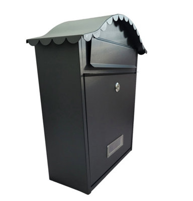 Outdoor Post Box in Matt Black with Keys Weatherproof Postbox for ...