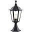 Outdoor Post Lantern Light Matt Black & Clear Glass Garden Wall Porch Lamp LED