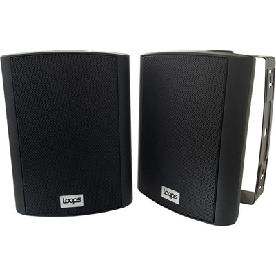 Outdoor Rated Active Bluetooth Wall Speakers - 120W 5.25" IP56 - Black Wireless Garden Music