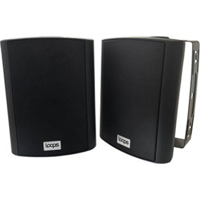 Outdoor Rated Active Bluetooth Wall Speakers - 120W 5.25" IP56 - Black Wireless Garden Music