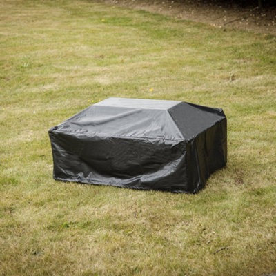 Outdoor Rated Fire Pit Cover for ys12105 - Black PVC 850mm x 320mm Water & Rain