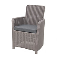 Outdoor Rattan Effect Dining Chair - Grey