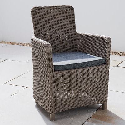 Outdoor Rattan Effect Dining Chair - Grey