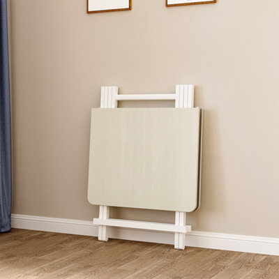 Outdoor Rectangular White MDF Wooden Tabletop Folding Table Foldable Table with Metal Leg 600X1000 mm