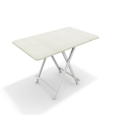 Outdoor Rectangular White MDF Wooden Tabletop Folding Table Foldable Table with Metal Leg 600X1000 mm