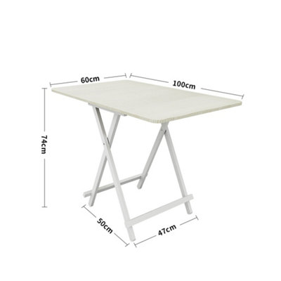 Outdoor Rectangular White MDF Wooden Tabletop Folding Table Foldable Table with Metal Leg 600X1000 mm