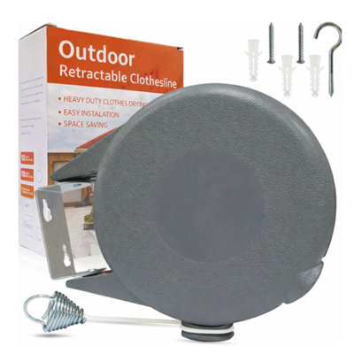 Outdoor Retractable Clothes Line 15m Heavy Duty Washing Line with Pins ...