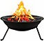 Outdoor Round Fire Pit and BBQ Bowl