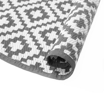 Outdoor Rug Garden Geometric Round Waterproof Area Mat