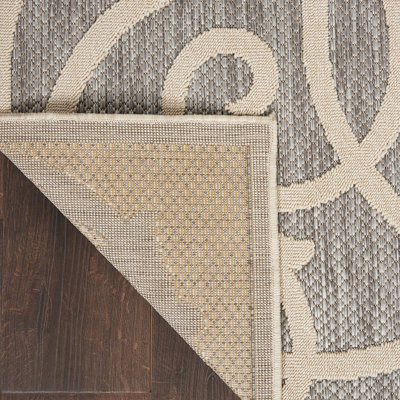 Outdoor Rug, Modern Rug, Optical (3D) DiningRoom Rug, Grey Outdoor Rug, Stain-Resistant Abstract Rug-122cm X 183cm