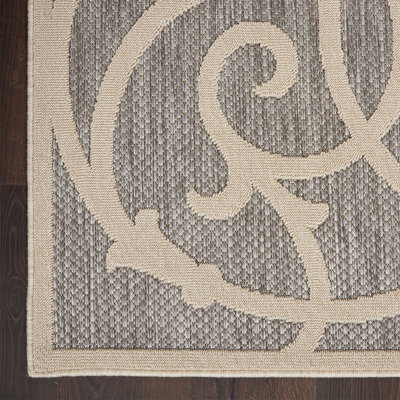 Outdoor Rug, Modern Rug, Optical (3D) DiningRoom Rug, Grey Outdoor Rug, Stain-Resistant Abstract Rug-122cm X 183cm