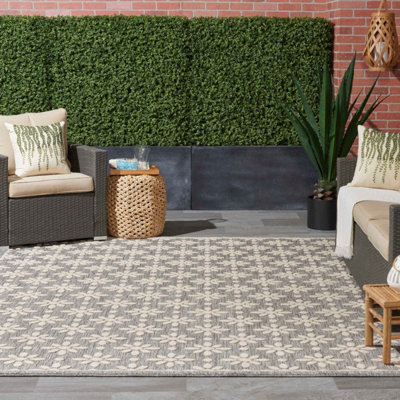 Outdoor Rug, Modern Rug, Optical (3D) DiningRoom Rug, Grey Outdoor Rug, Stain-Resistant Abstract Rug-160cm X 221cm