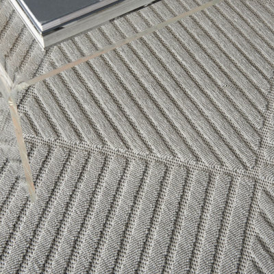 Outdoor Rug, Optical (3D) DiningRoom Rug, Light Grey Outdoor Rug, Stain-Resistant Kitchen Abstract Rug-160cm X 221cm