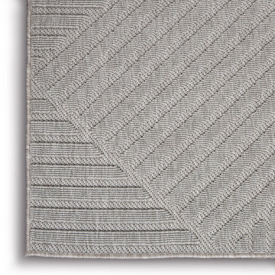 Outdoor Rug, Optical (3D) DiningRoom Rug, Light Grey Outdoor Rug, Stain-Resistant Kitchen Abstract Rug-160cm X 221cm