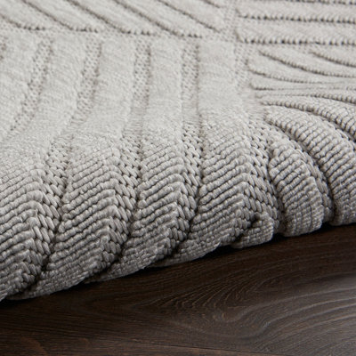 Outdoor Rug, Optical (3D) DiningRoom Rug, Light Grey Outdoor Rug, Stain-Resistant Kitchen Abstract Rug-160cm X 221cm