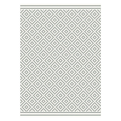 Outdoor Rug, Stain Resistant Geometric Rug, 4mm Thick Grey Outdoor Rug, Flatweave Rug, Modern Outdoor Rug-120cm X 170cm