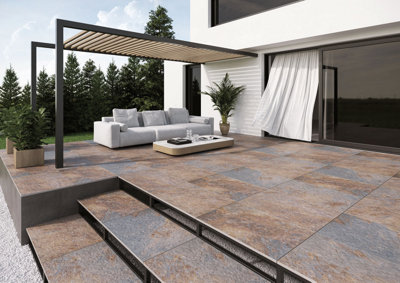Outdoor Rustic Matt Structured Porcelain Tile 595x895x20mm (Pack of 2)