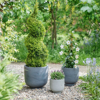 Outdoor Seattle Cement Planter Set of 3