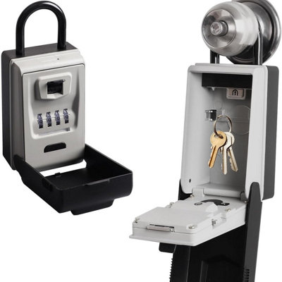 Outdoor Secure Key Box Large Waterproof Wall Mounted Key Box With Hooks ...