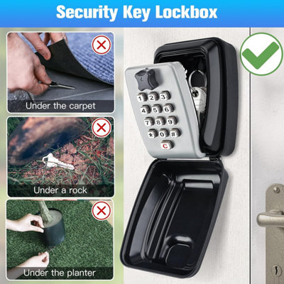 Outdoor Security Key Box Large Waterproof Wall Mounted Key Box With 12 ...