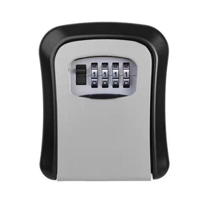BenRich Outdoor Key Safe Wall Mounted 10Digits Combination Key Lock External Storage Box With Push Button Rubber Cover For Home Front Door Gate Elderly Carers