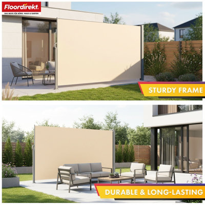 Outdoor Side Awning Sunshade Retractable Privacy Screen Garden ...