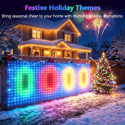 Outdoor Smart Net Lights 1.6x3.2m, DIY Functions with Preset Holiday ...