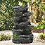 Outdoor Solar Powered Water Fountain Rockery Decor 32cm W x 22cm D x 48.5cm H