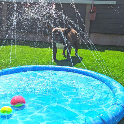 Outdoor Splash Pool Sprinkler Pad Dogs Puppies Pet Cooling Children Kids 100cm Bath Hose