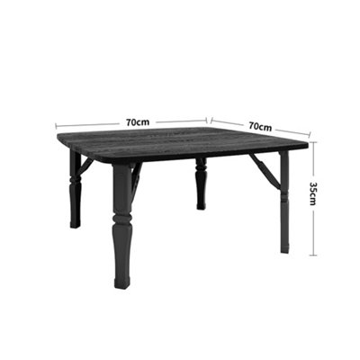 Outdoor Square Black MDF Wooden Tabletop Folding Table Coffee Table with Plastic Leg 70X70CM