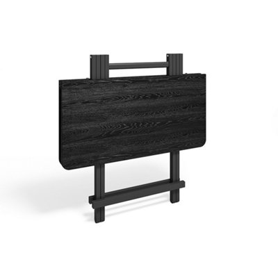 Outdoor Square Black MDF Wooden Tabletop Folding Table Foldable Table with Metal Leg 800 x 800 mm
