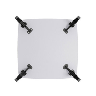 Outdoor Square Black MDF Wooden Tabletop Folding Table Foldable Table with Plastic Leg 800x800 mm