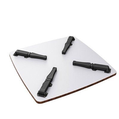 Outdoor Square Black MDF Wooden Tabletop Folding Table Foldable Table with Plastic Leg 800x800 mm