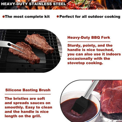 Outdoor Stainless Steel Barbecue Set Portable Oxford Cloth Bag 20pcs - 5