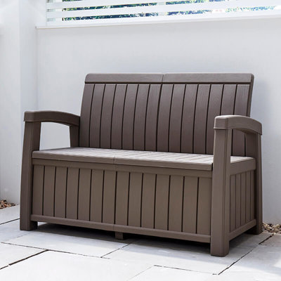 Outdoor Storage Bench with 184 Litre Capacity - Grey - 3