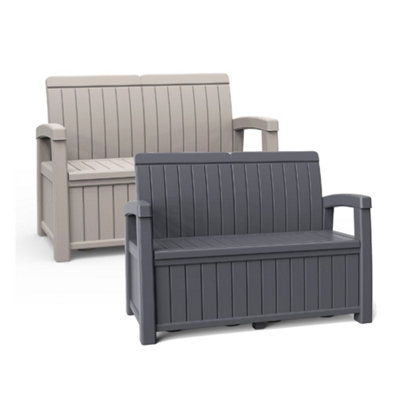Outdoor Storage Bench with 184 Litre Capacity - Grey - 6