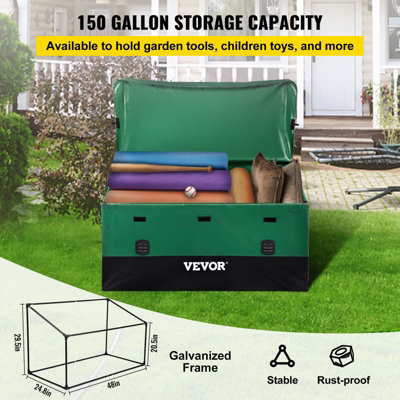 Outdoor Storage Box Patio Deck Box 567.8 L Waterproof PE Tarpaulin